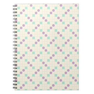 Pastel Lavender and Mint Grid Notebook
