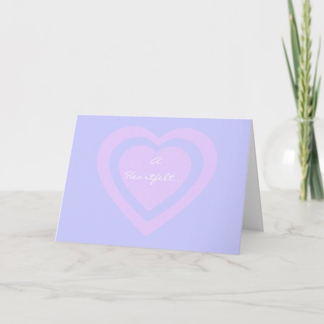 Pastel Lavender and Pink Heartfelt Thank You Card (Front)