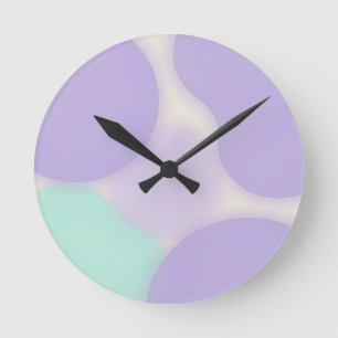 Pastel Lavender Blob Organic Abstract Round Clock