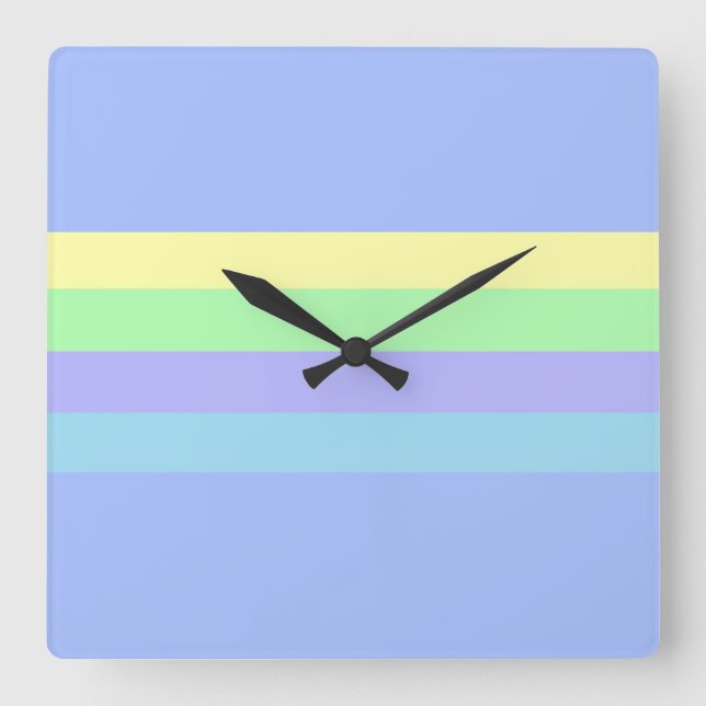 Pastel Lavender Blue Square Wall Clock (Front)