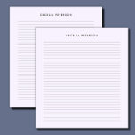 Pastel Lavender Classic Small Lines Notepad<br><div class="desc">This horizontal lines notepad is simple and classic. It's perfect for personal,  office or school use.</div>