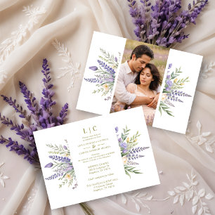 Pastel Lavender Flowers & Greenery Elegant Spring  Invitation