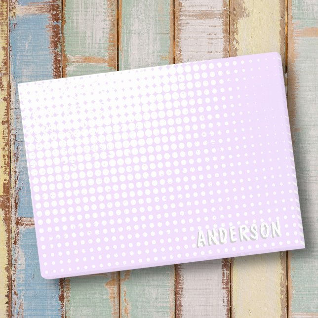 Pastel lavender halftone gradient chic custom name post-it notes (Creator Uploaded)