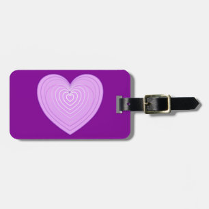 Pastel lavender heart on a deep purple background luggage tag