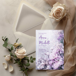 Pastel Lavender Lilac Floral Spring Wedding Invitation