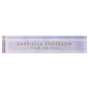 Pastel Lavender Marble Girly Professional Office Nameplate