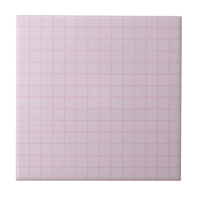 Pastel Lavender & Pink Chequered Retro Minimalist Tile (Front)