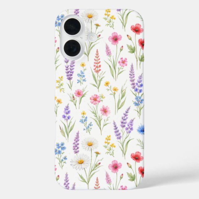 Pastel Lavender Pink Wildflowers Case-Mate iPhone Case (Back)