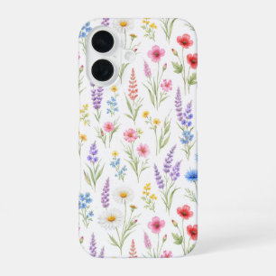 Pastel Lavender Pink Wildflowers iPhone 16 Case