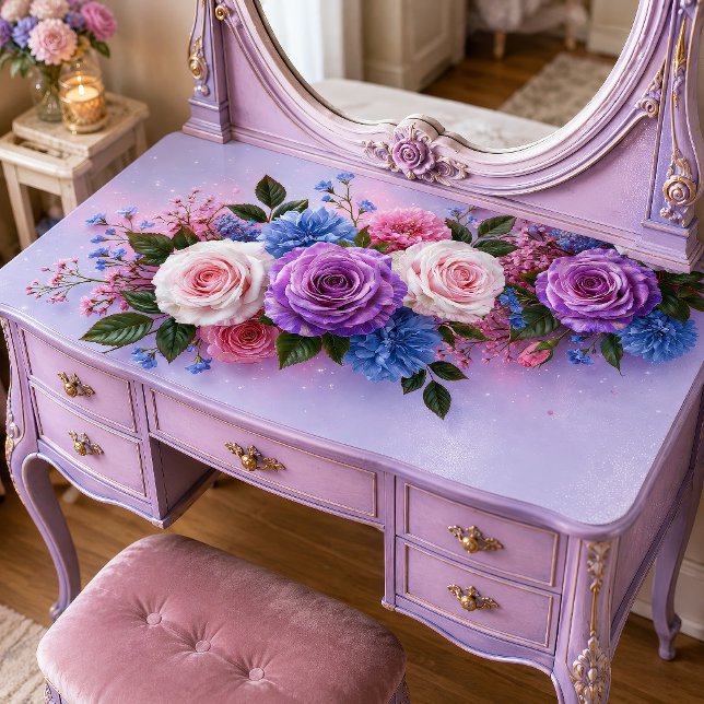 Pastel Lavender Rose Bouquet Decoupage Tissue Paper (Creator Uploaded)