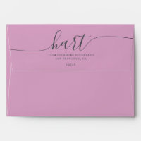 Pastel Lavender with Black Script Return Address