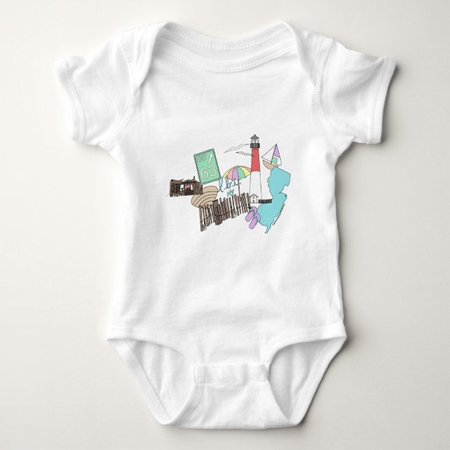 Pastel LBI Love Collage Baby Bodysuit (Front)