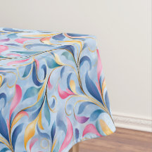 Pastel Leafy Floral Scroll Pattern