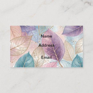 Pastel leaves  business card