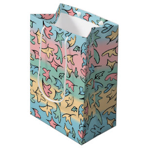 Pastel Leaves Colorful Medium Gift Bag