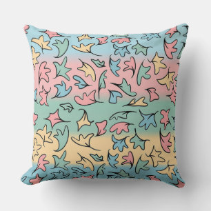 Pastel Leaves Colourful Cushion