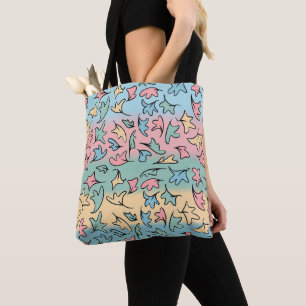 Pastel Leaves Colourful Tote Bag