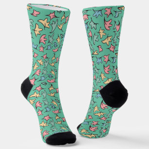 Pastel Leaves Green Socks