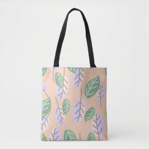 pastel leaves tote bag