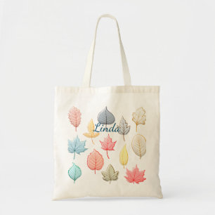 Pastel Leaves Tote Bag