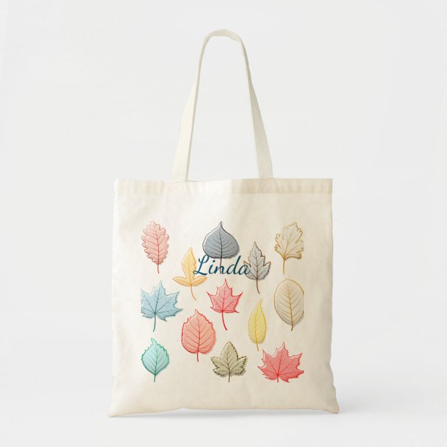 Pastel Leaves Tote Bag (Front)