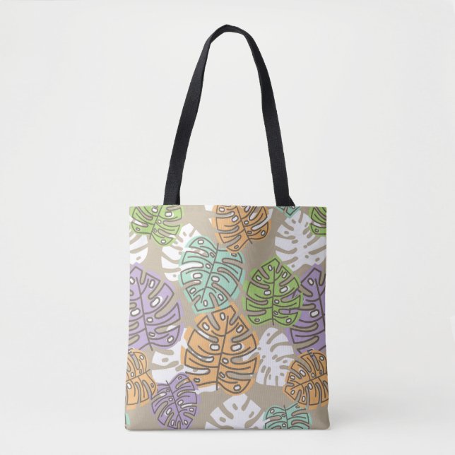 pastel leaves tote bag (Front)