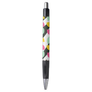 Pastel Lemon Colourful Fruit Black Stripes