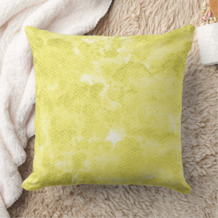 Pastel Lemon Yellow Watercolor Wash Cushion