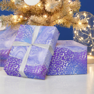 Pastel Leopard Agate Glam Abstract Stone Pattern Wrapping Paper