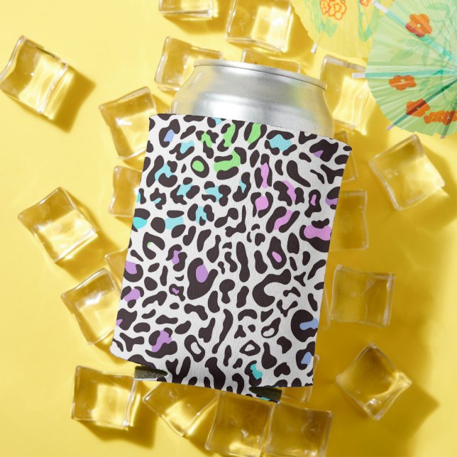 Pastel Leopard Print Can Cooler (In Situ Summer)