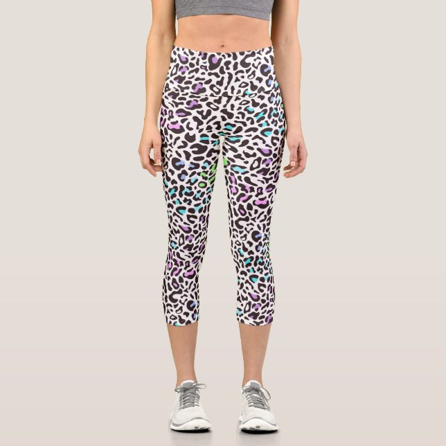 Pastel Leopard print capri legging (Front)