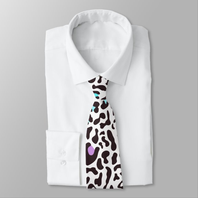 Pastel Leopard Print Pastel Neck Tie (Tied)