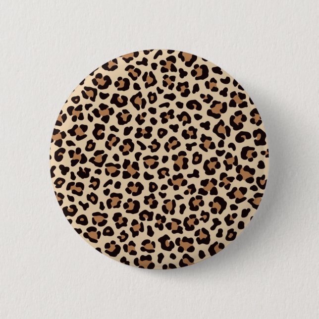 Pastel leopard print pattern 6 cm round badge (Front)