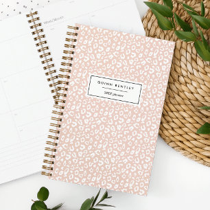 Pastel Leopard Print Personalised Planner   Blush