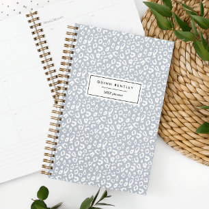 Pastel Leopard Print Personalised Planner   Fog