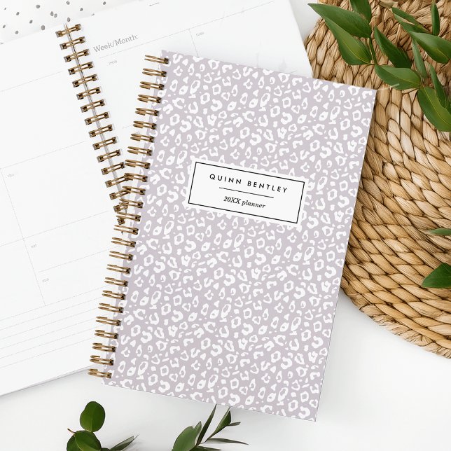 Pastel Leopard Print Personalised Planner | Lilac (Creator Uploaded)
