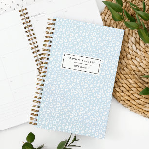 Pastel Leopard Print Personalised Planner   Sky