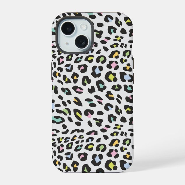 Pastel Leopard Spot Pattern iPhone 15 Case (Back)