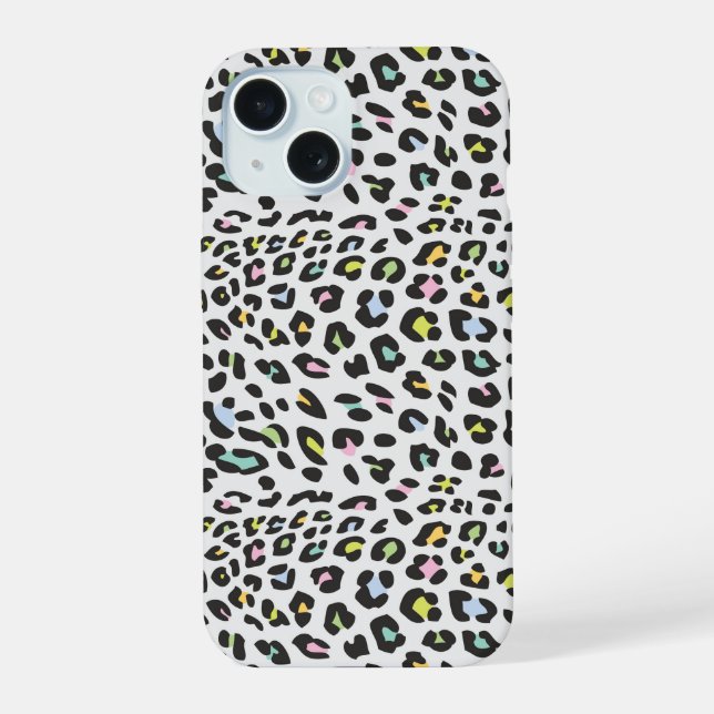 Pastel Leopard Spot Pattern iPhone 15 Case (Back)