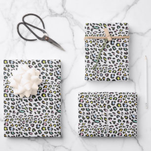 Pastel Leopard Spot Pattern Wrapping Paper Sheet