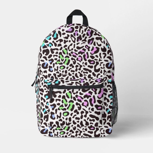 Pastel Leopard Spots Printed Backpack (Front)