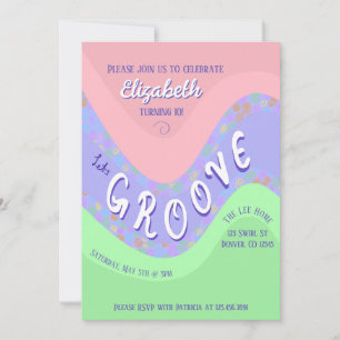 Pastel Lets Groove Girl's Birthday Invitation