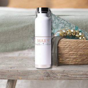 Pastel Lettering Name Pattern Water Bottle