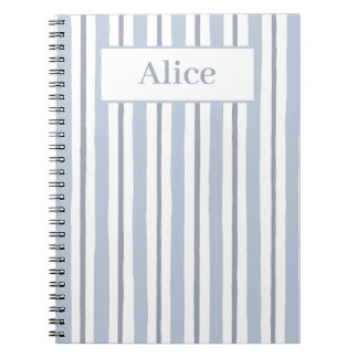 pastel light blue stripes style notebook