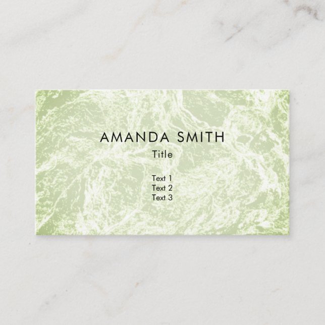 Pastel Light Green Abstract Business Card (Front)