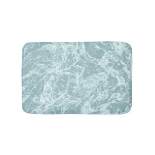 Pastel Light Turquoise Abstract Bath Mat
