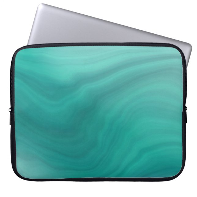 Pastel Light Turquoise Abstract  Laptop Sleeve (Front)