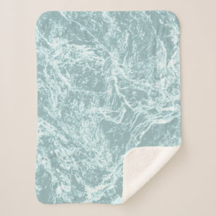 Pastel Light Turquoise Abstract Sherpa Blanket