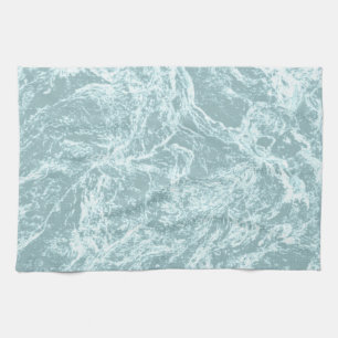 Pastel Light Turquoise Abstract Tea Towel