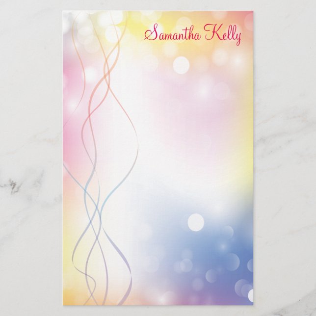 Pastel Lights Stationery (Front)